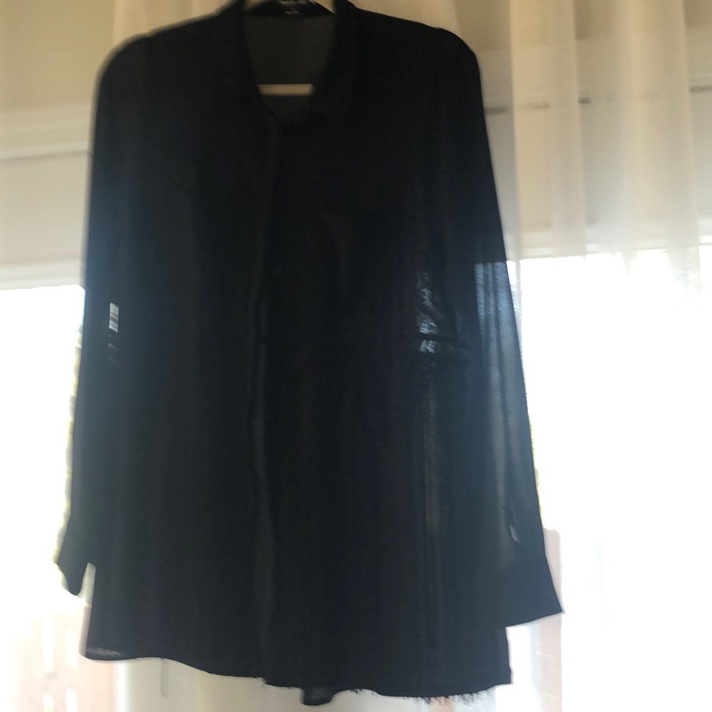 Black sheer blouse